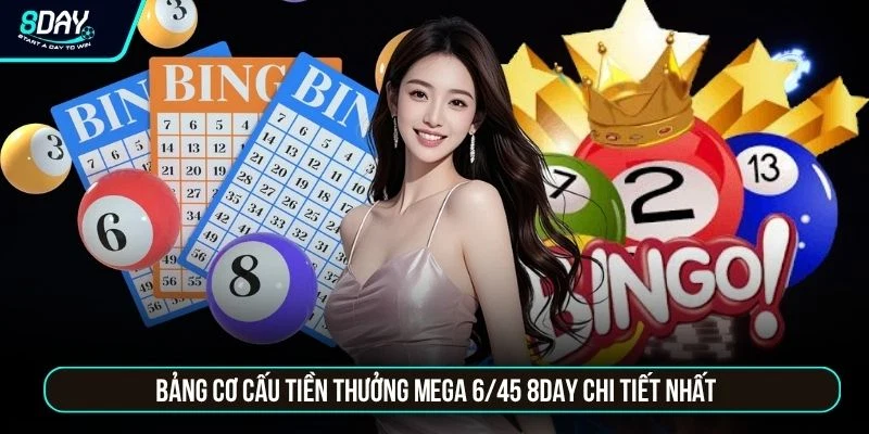 Mega 6/45 8DAY - Cơ Hội Trúng Jackpot Lên Đến 50 Tỷ Đồng Bảng cơ cấu tiền thưởng Mega 6/45 8DAY chi tiết nhất