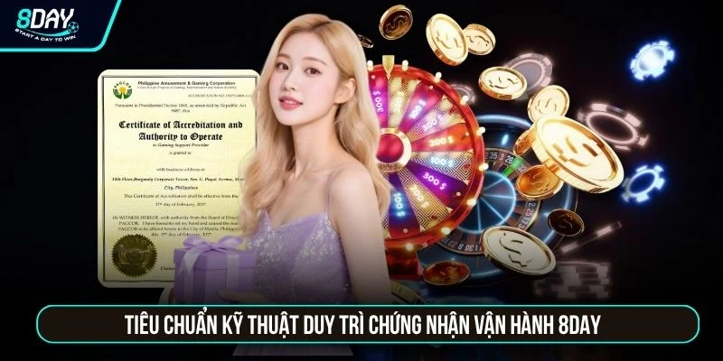 Giấy Phép Hoạt Động 8DAY - Quỹ Bảo Chứng 20.000.000 USD Tiêu chuẩn kỹ thuật duy trì chứng nhận vận hành 8DAY